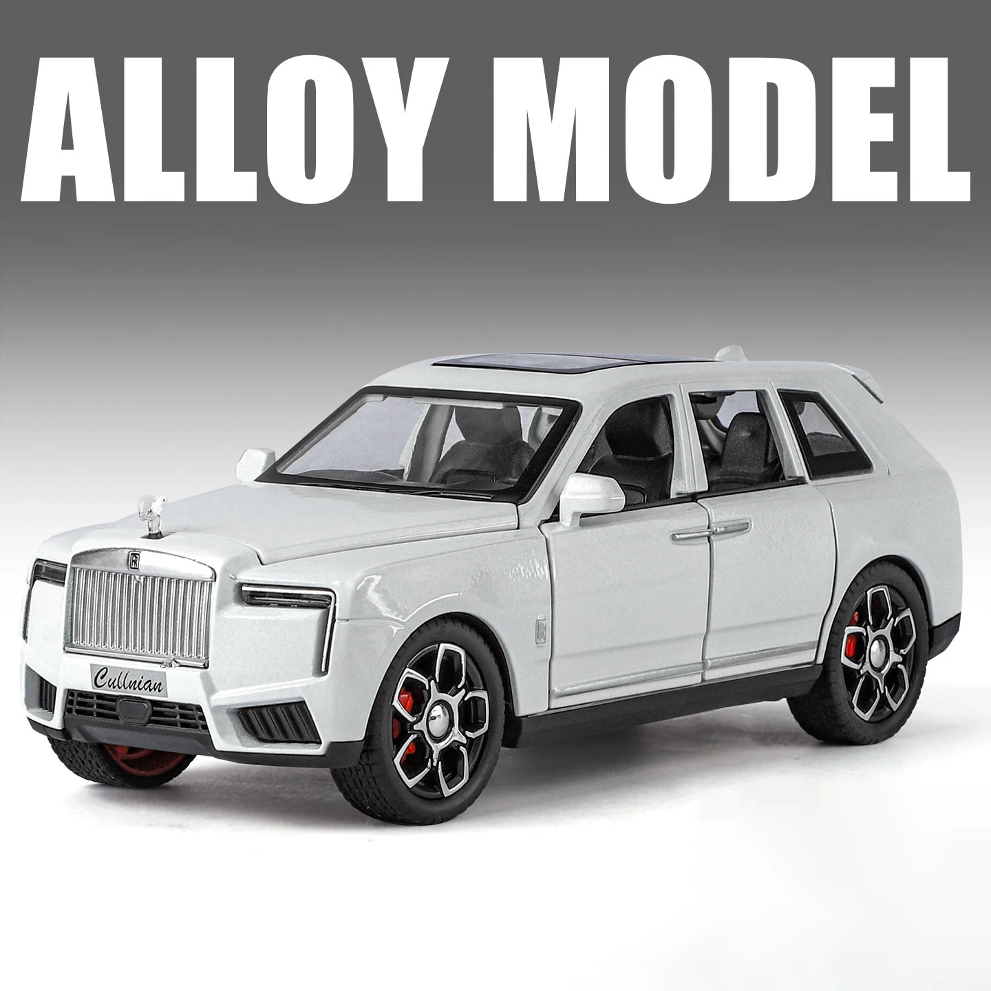 Фото 1:32 Rolls-Royce Cullinan SUV, модель автомобиля из сплава, игрушечный автомобиль, литье под давлением, металлическое литье, откатный звук и свет, игрушки для детей, автомобиль №3