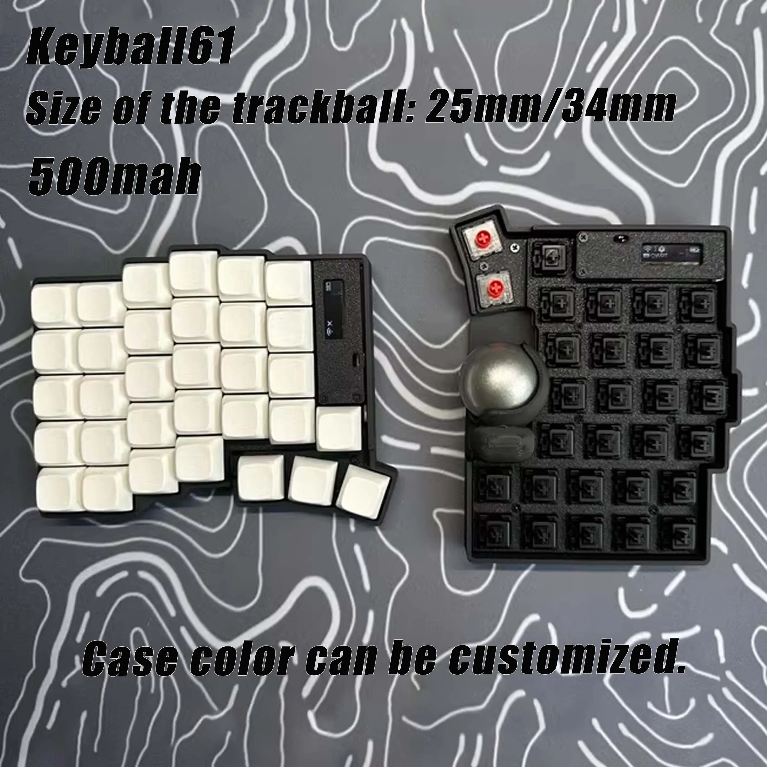 Фото Комплект разделенной клавиатуры Keyball 39/44/661 с трекболом, OLED-экраном, беспроводная разделенная механическая клавиатура, комплект настройки, поддержка ZMK, подарок №4