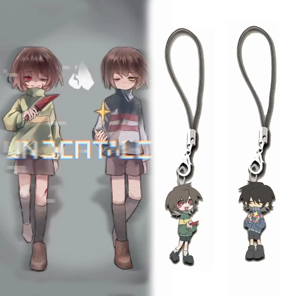 Undertale Frisk Chara Game Косплэй брелок акриловая цепочка для телефона веревка брелок для ключей сумка кулон вечерние аксессуары с героями мультфильмов