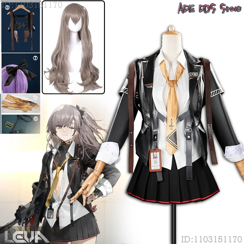 GFL UMP45 LEVA Косплей Игра для девочек FRONTLINE 2:EXILIUM Униформа Пальто Женская одежда для девочек Хэллоуин Костюм disfraz mujer
