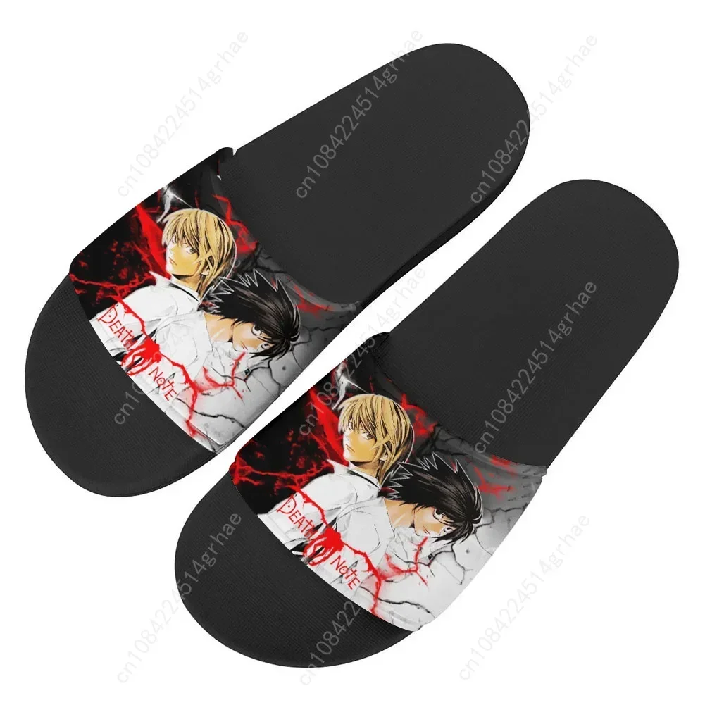 Фото Death Note, модные тапочки, домашняя обувь для воды, мужские и женские подростковые сандалии на заказ для ванной комнаты, пляжного бассейна, которые можно носить на улице №2