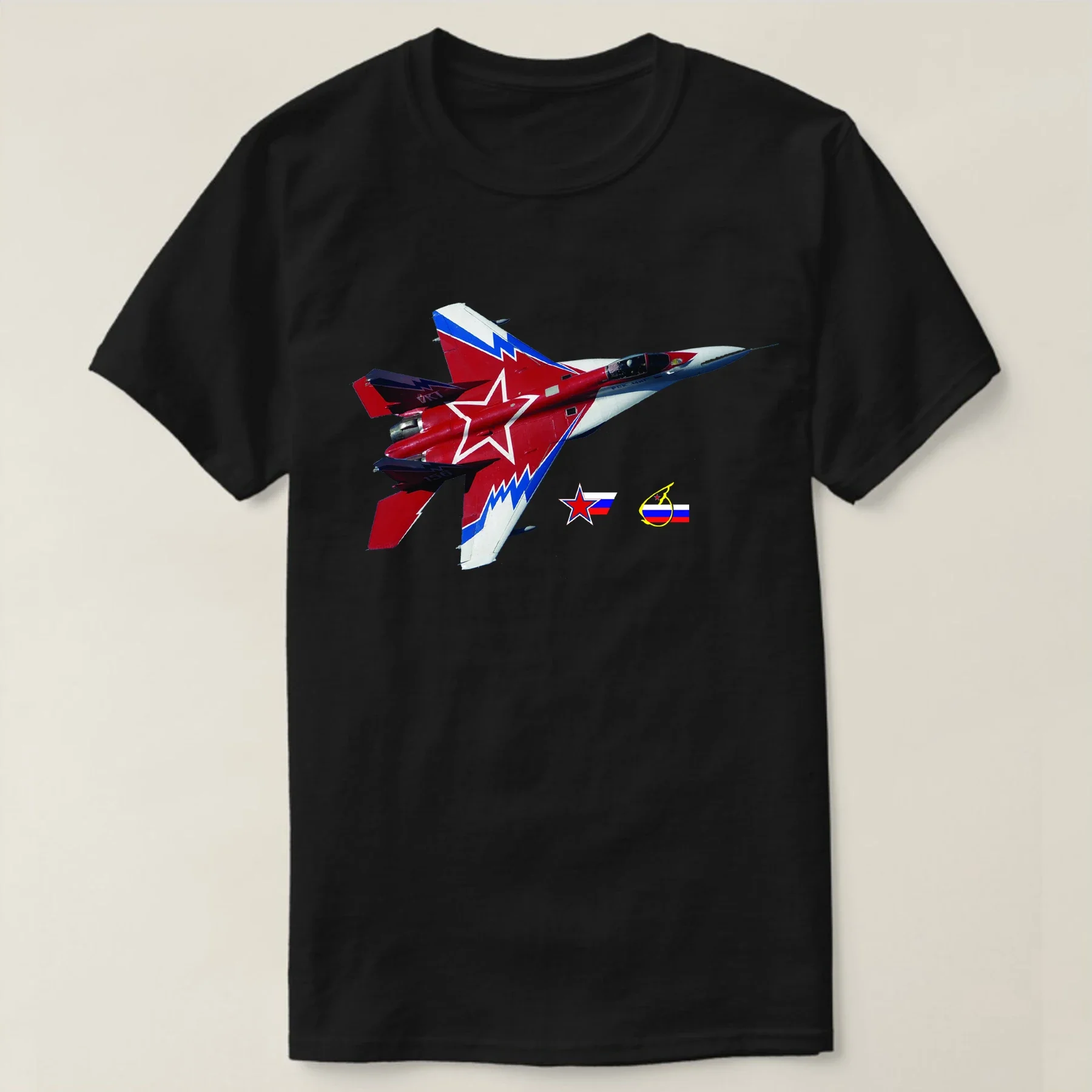 Русская аэрокосмическая сила Микоян МиГ-29 Футболка Fulcrum Fighter. Летняя хлопковая мужская футболка с коротким рукавом и круглым вырезом, новинка S-3XL