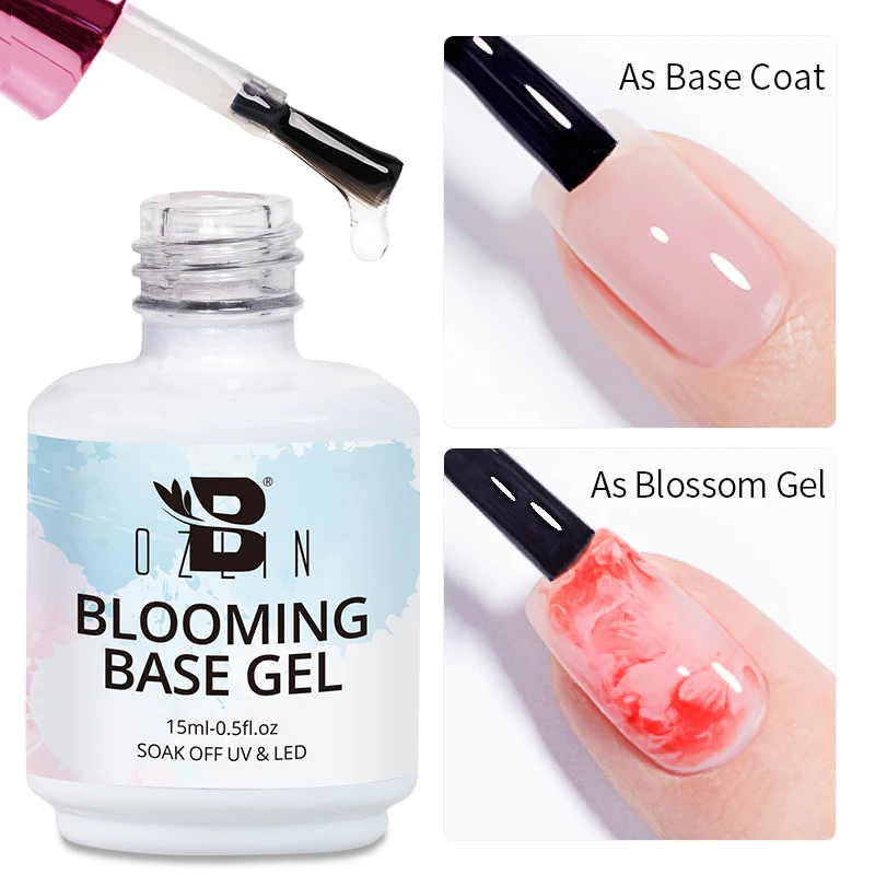Фото ﻿ BOZLIN 15 мл Прозрачный гель-лак с цветущей базой UV LED Soak Off Nail Art Polish For Spreading Effect Мраморная гель-краска Лак Топ №4