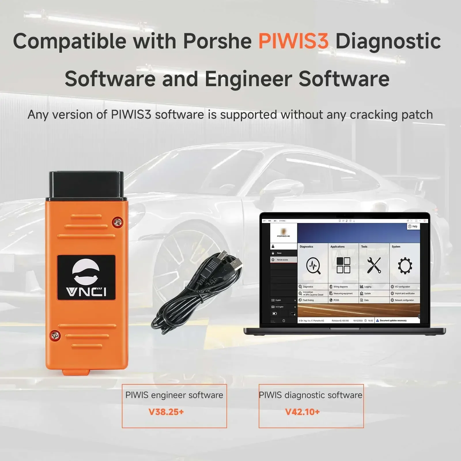 Фото Диагностический сканер VNCI PT3G для Porsche, совместимый с оригинальными драйверами программного обеспечения PIWIS, поддержка Doip CAN FD №3