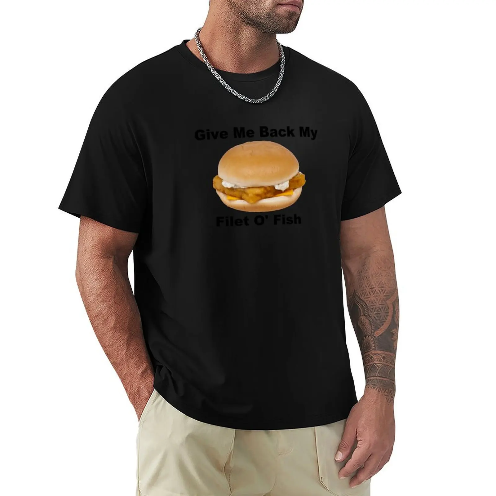 Фото Футболка Filet O' Fish, одежда, футболка с рисунком, винтажная футболка с аниме, мужские рубашки, футболка с рисунком №3