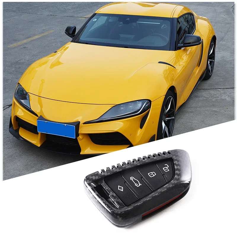 Для Toyota Supra GR MK5 A90 2019-2022 Защитный чехол для ключей автомобиля из настоящего углеродного волокна, аксессуары для отделки салона автомобиля