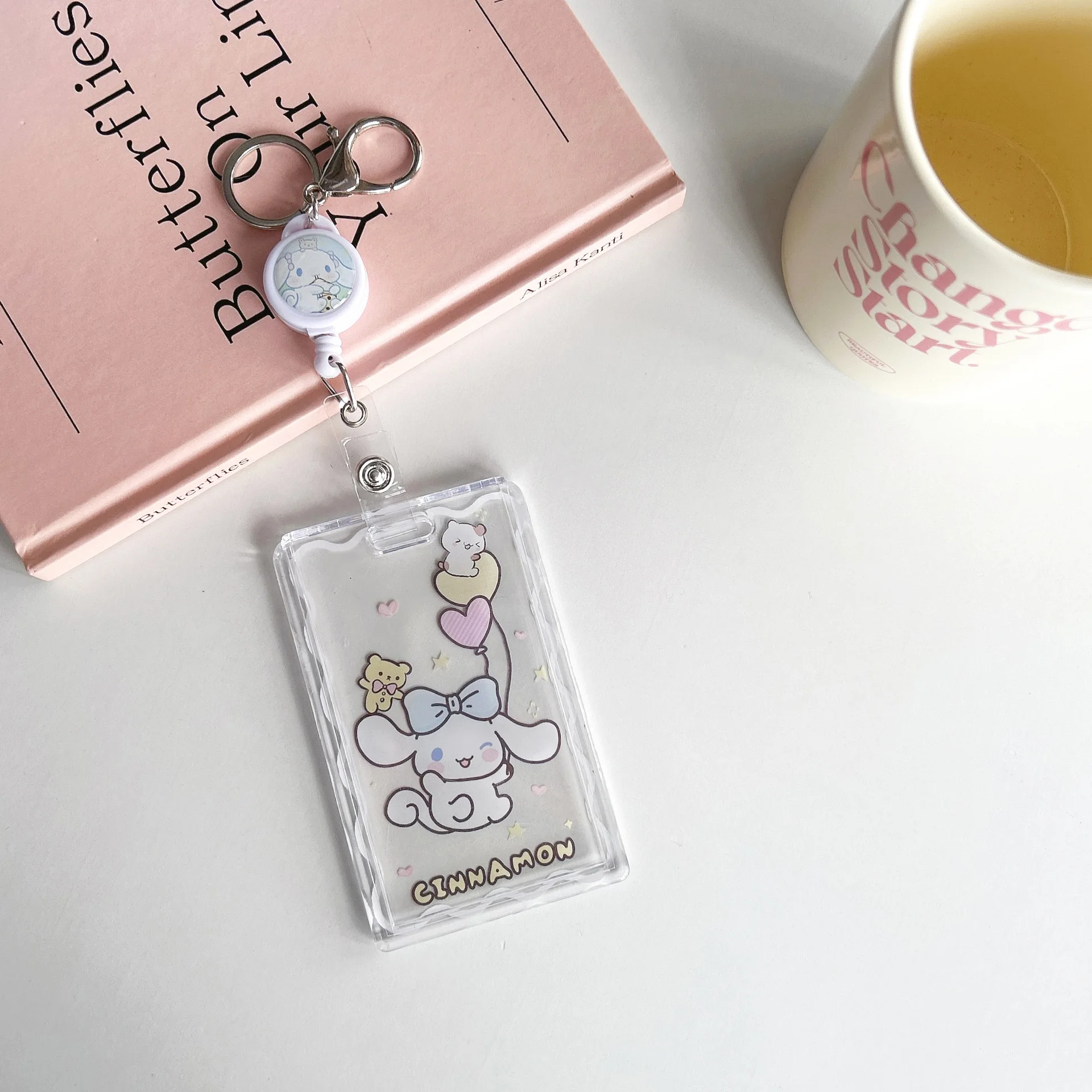 Фото Новые держатели для карт Sanrio My Melody Cartoo, прозрачный держатель для карт, брелок Cinnamoroll, автобусная карта, чехол для студенческих карт, защита для фото №4