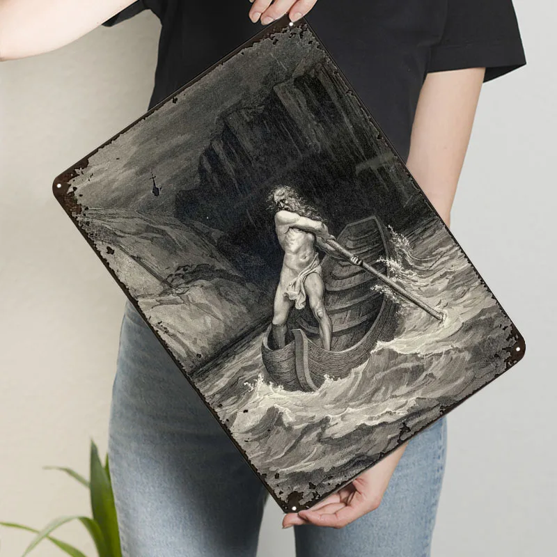 Фото Прибытие Charon, металлические плакаты, украшения для предметов домашнего декора, металлические жестяные вывески на заказ для настенного художественного украшения, украшения для комнаты №3