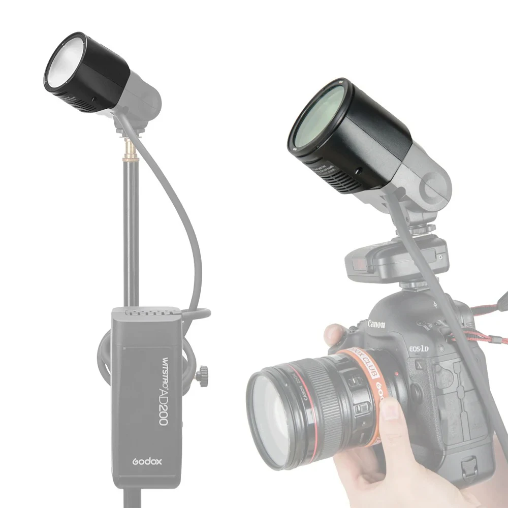 Фото Портативная удлинительная головка для вспышки Godox H200R Separation Studio со спиральной трубкой для вспышки Godox AD200 №5