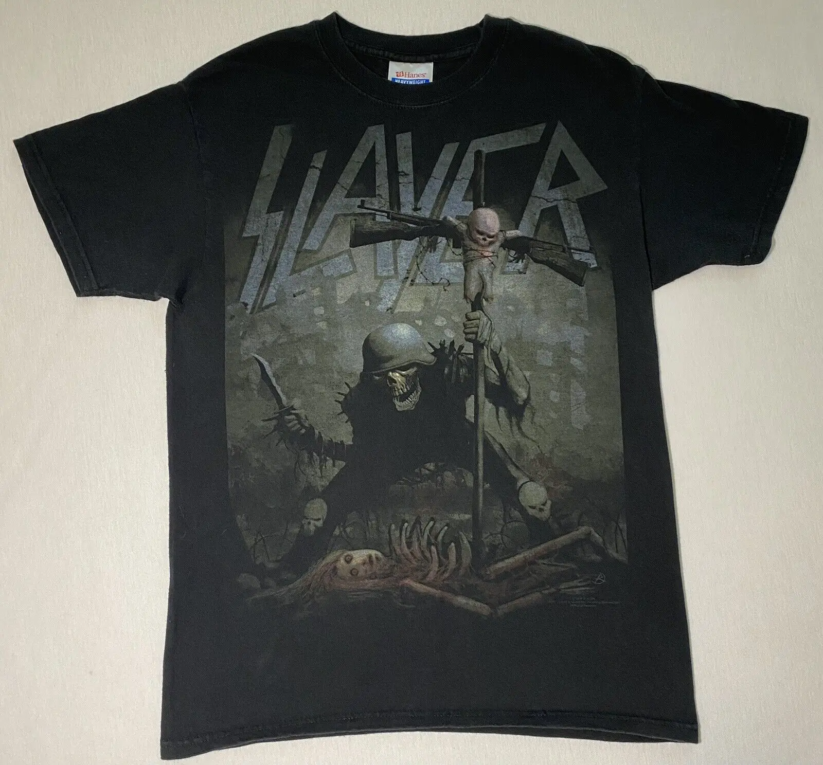 Футболка Slayer — Thrash Metal Death Hard Core — Faded Black — sz S B)