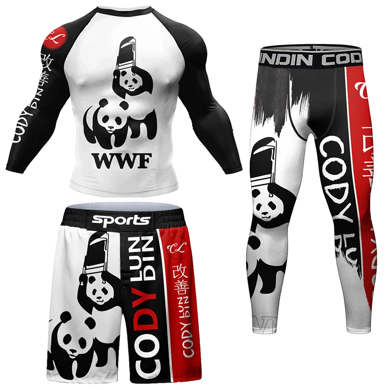 Фото MMA Rashguard celana ketat kompresi Muay Thai celana pendek kebugaran olahraga цифровой dicetak pakaian латипаулан №3