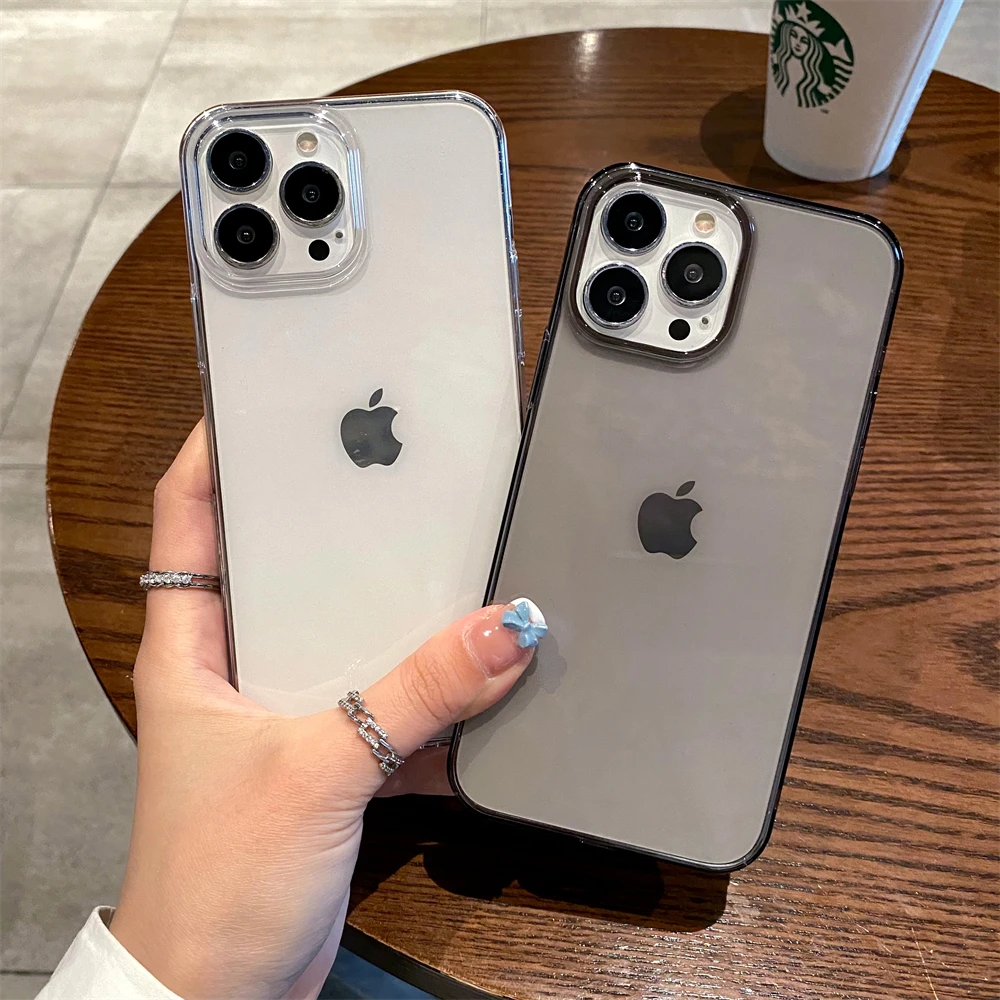 Фото Роскошный прозрачный жесткий пластиковый чехол для iPhone 14 13 12 Mini 11 Pro Max X XR XS 7 8 Plus SE 3 ударопрочный кристально прозрачный чехол №1