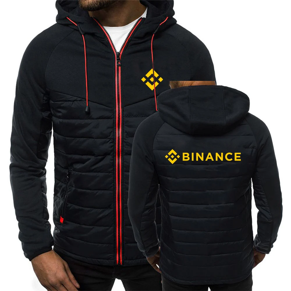 Фото Весенне-осенние мужские толстовки на молнии с капюшоном BINANCE CRYPTO, пальто с завязками и принтом логотипа, толстовки, куртка с длинными рукавами №2
