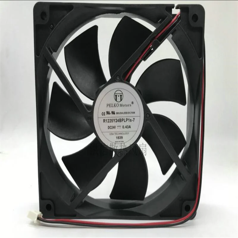 R1225Y24BPLP1s-7 24V 0.43A 12CM 12025 двухпроводный охлаждающий вентилятор