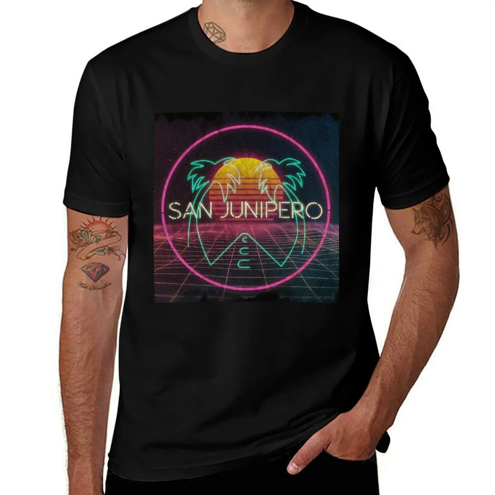 Плакат Black Mirror San Junipero — футболка Netflix, забавные футболки, футболка с темным юмором