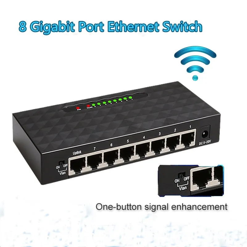 Сетевой коммутатор Gigabit, 10 / 100 Мбит/с, 5 / 8 портов, высокопроизводительный хаб RJ45, разветвитель Интернета