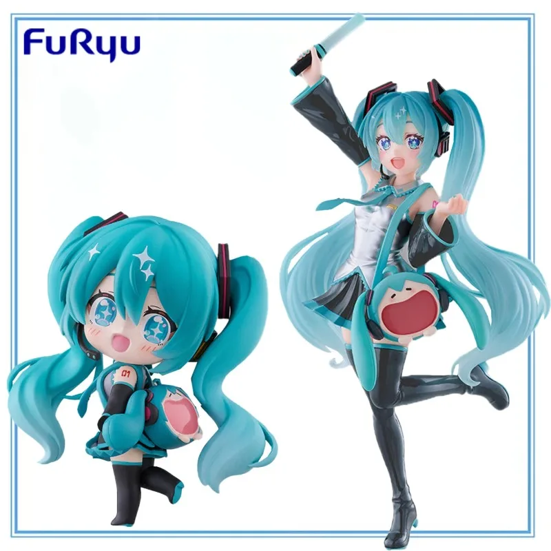 100% оригинальные персонажи FuRyu Tenitol Piapro Hatsune Miku Very Happy Ita Bag Ver. Мини-гаражный комплект, коллекция моделей игрушек