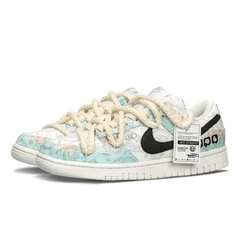Фото 【Настроить】Nike Dunk Обувь для скейтбординга Женские кроссовки DJ9955-100 №4