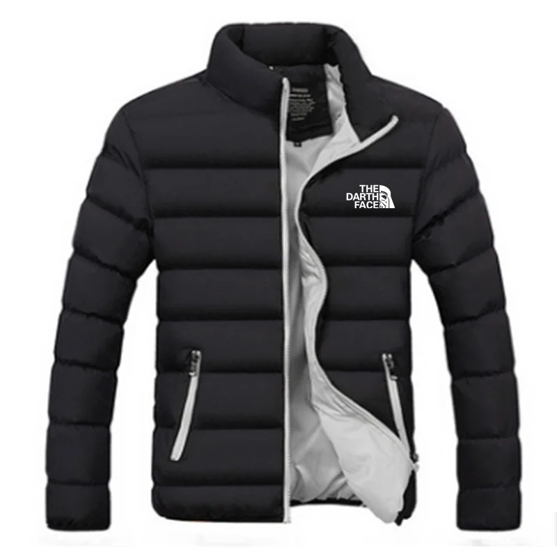 Фото Jaket musim dingin mode для pria, jaket Parker kerah тегак, jaket ritsleting empuk pria №5