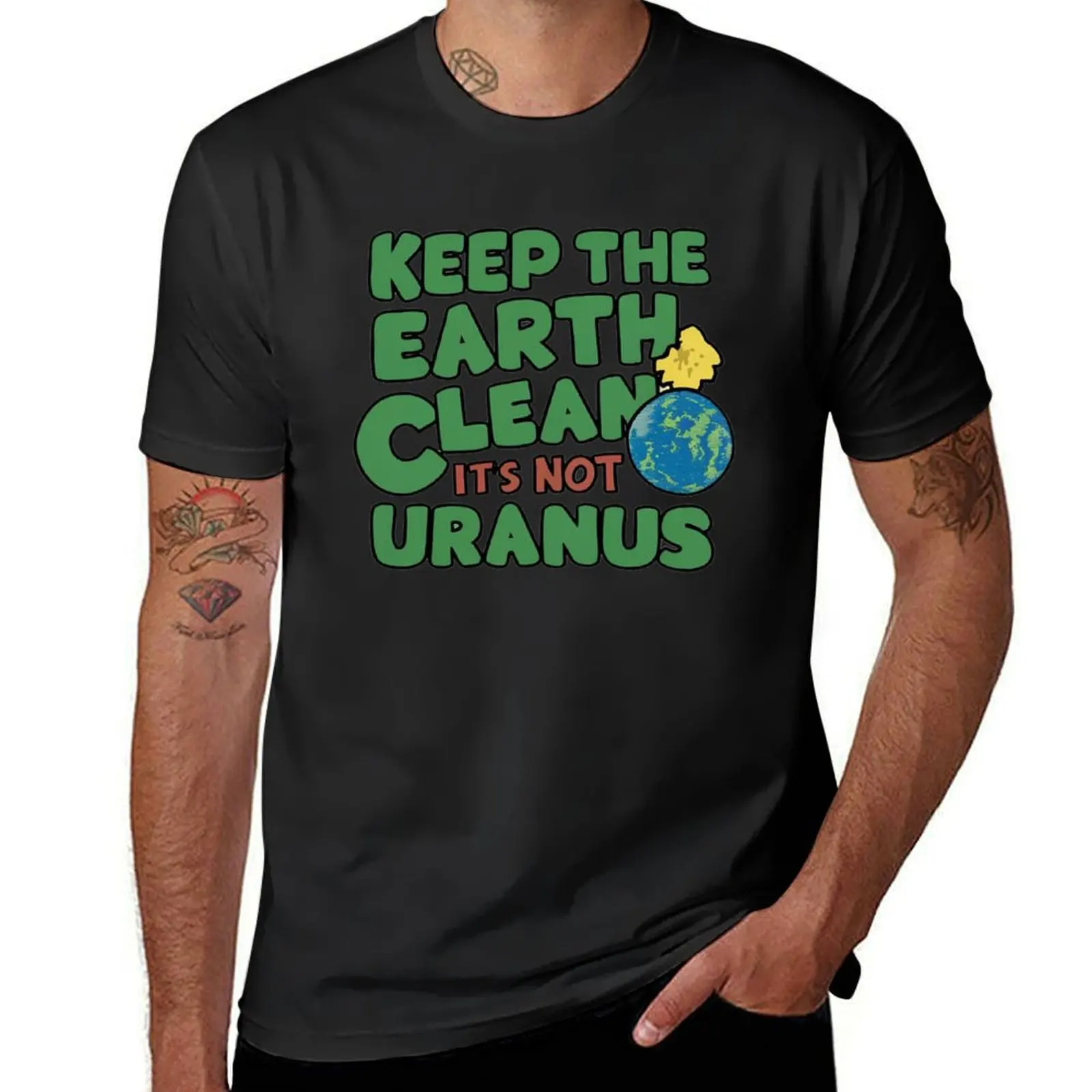 Футболка с надписью keep the earth clean its not uranus, летний топ, быстросохнущая Мужская футболка с графическим принтом