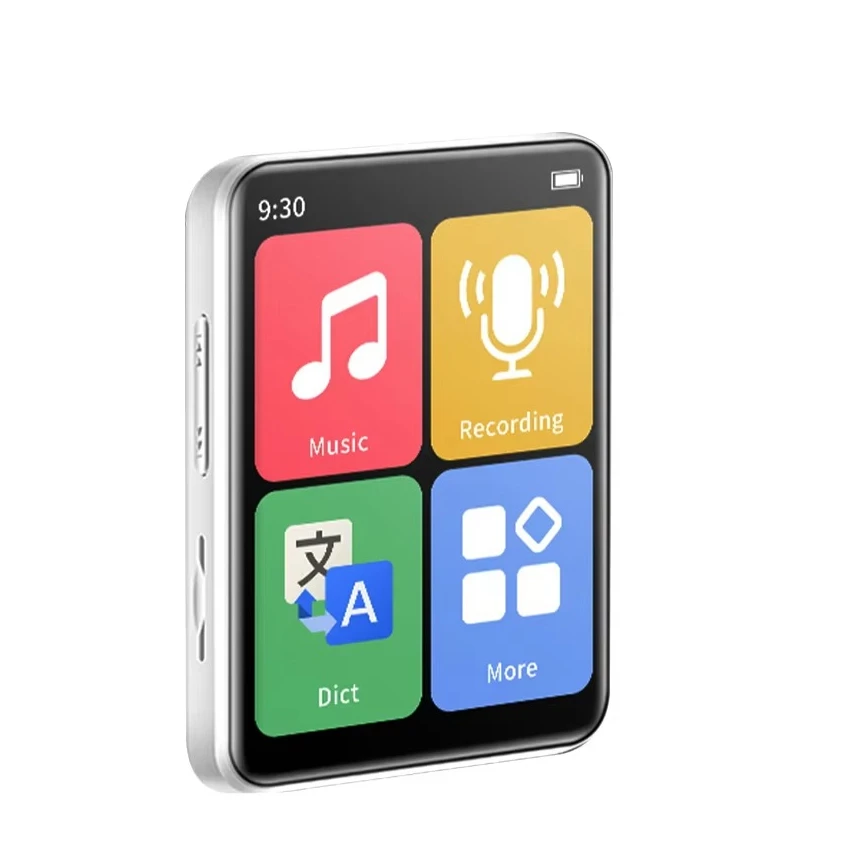 Мини-портативный Bluetooth MP3 MP4-плеер 2-дюймовый/сенсорный экран Встроенный динамик FLAC WAV/FM-радио Запись электронной книги
