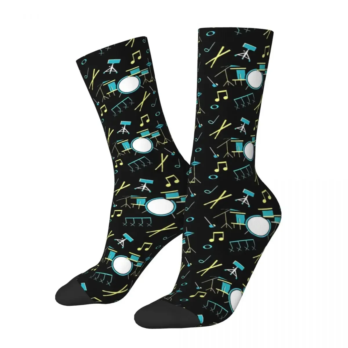 Chaussettes древесины с мотивом tambour pour hommes, Винтаж, интеллектуальный lourd, множество Rock, Art Harajuku Crazy Crew, мотив cadeau imp