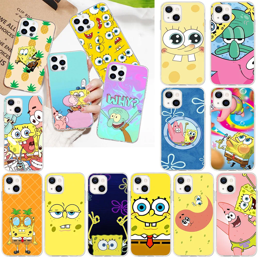 UR-12 Силиконовый чехол с рисунком N-SpongeBob для Moto G52 G42 G32 G23 G22 G14 G84 E32 G62 G04 G24 G72 G71 G73 G32 G34 G20