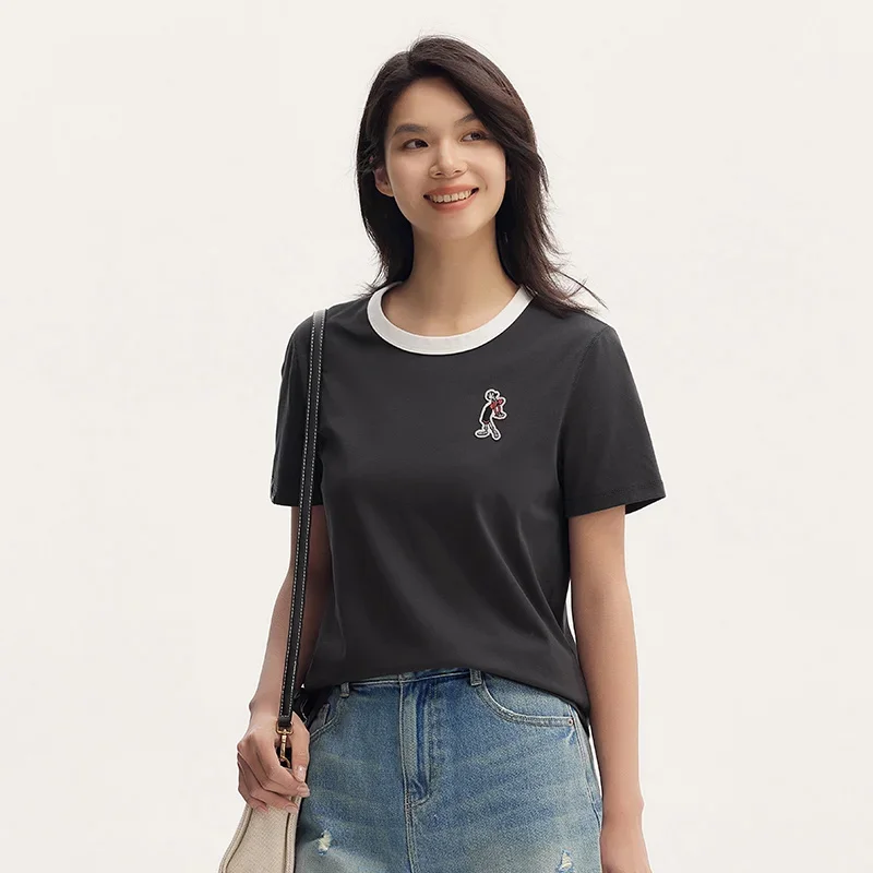 Фото Футболка Semir женская с коротким рукавом, майка с вышивкой, антибактериальная охлаждающая одежда, лето 2024 №5