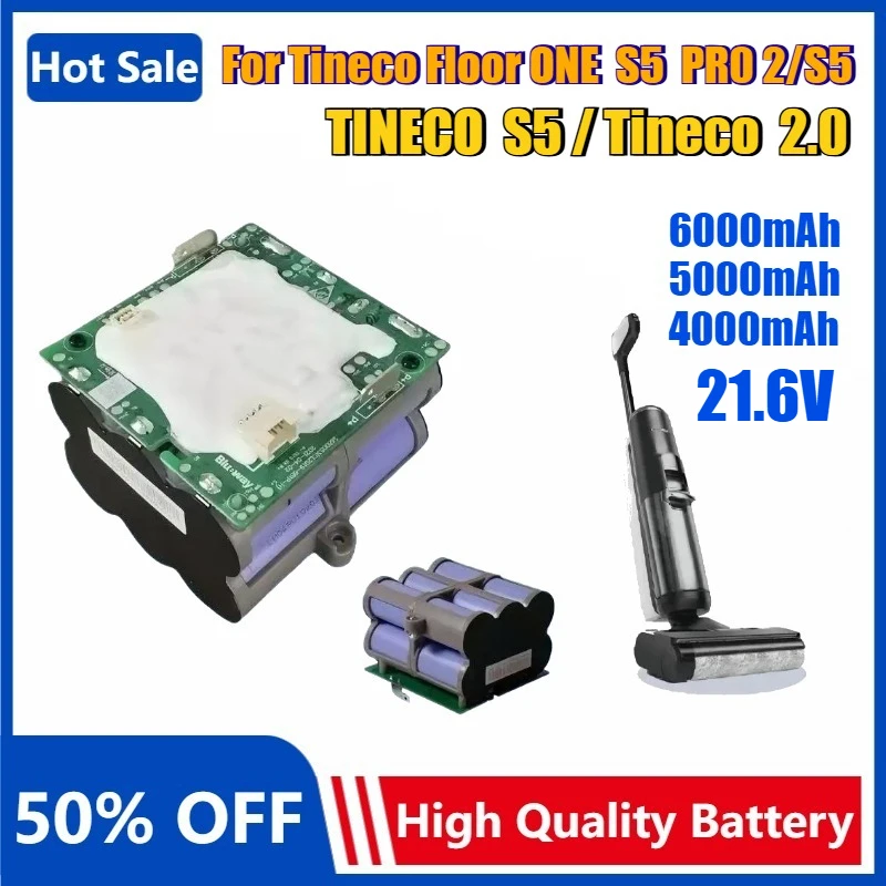 21,6 В, 6000 м/4000 мАч, аккумулятор для Tineco 2,0 для Tineco S5 Fu Wan, аккумулятор для стиральной машины, аккумулятор большой емкости, аксессуары S3