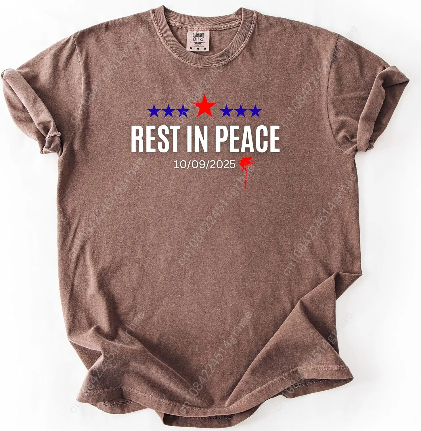 Фото Футболка Rest in Peace Charlie Kirk — поддержка американских ценностей — No One Should Die Political Opinion Comfort Colors Shirt Multi №2
