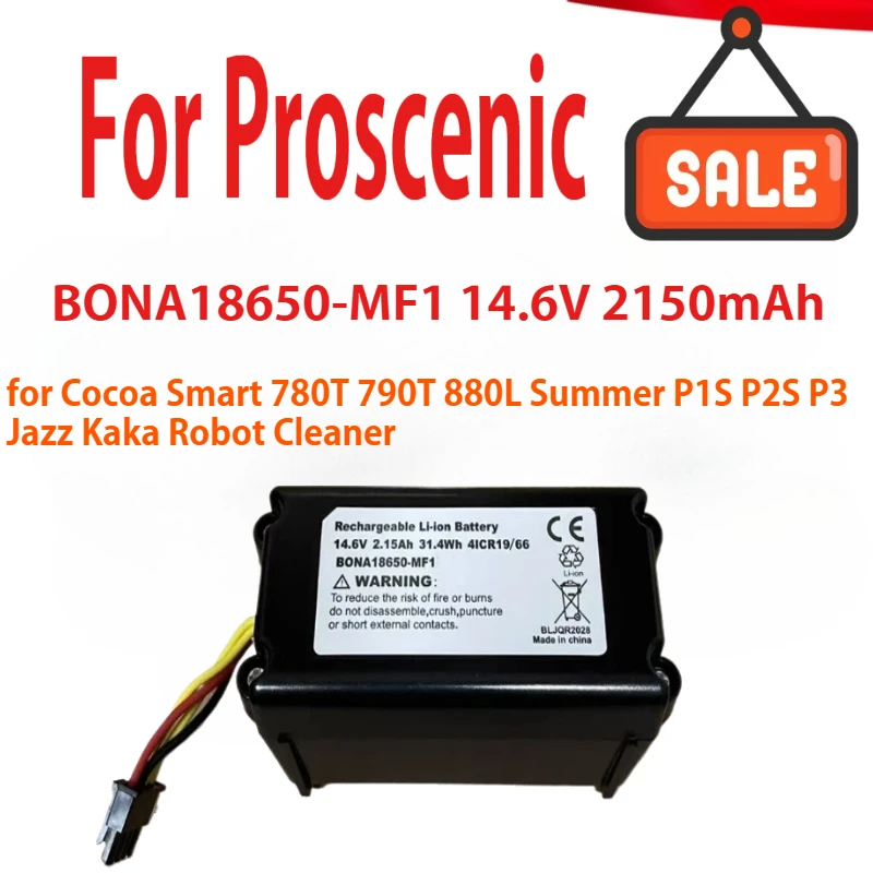 14,6 В 2150 мАч/3000 мАч BONA18650-MF1 аккумулятор для Proscenic Cocoa Smart 780T 790T 880L летний P1S P2S P3 Jazz Kaka робот-очиститель