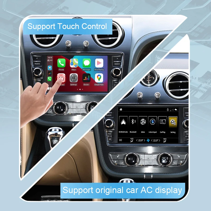 Фото Беспроводной CarPlay для Bentley Bentayga 12-19 Android Auto Airplay Зеркальная связь Модернизированный автомобиль Ai Box Мультимедийная USB-навигация DSP №5