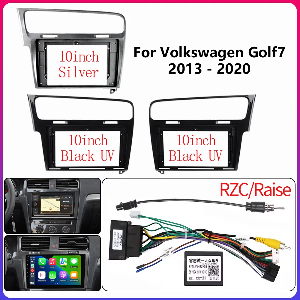 Для Volkswagen MK7 Golf7 2013-2020 10,1-дюймовый автомобильный CD-радио пластиковая панель Fascias установка рамки Android мультимедийный Playe кабель