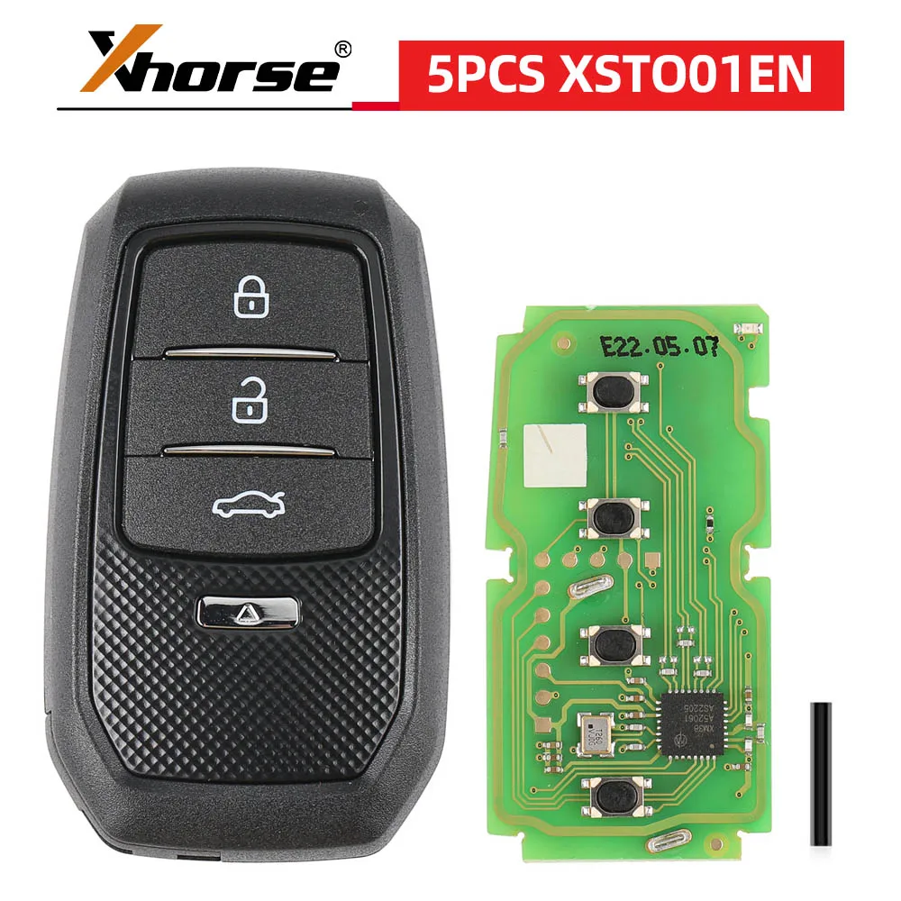 5 шт./лот Xhorse XSTO01EN для Toyota XM38 Smart Key 4D 8A 4A «все в одном» с корпусом ключа поддерживает перезаписывание работы с VVDI2