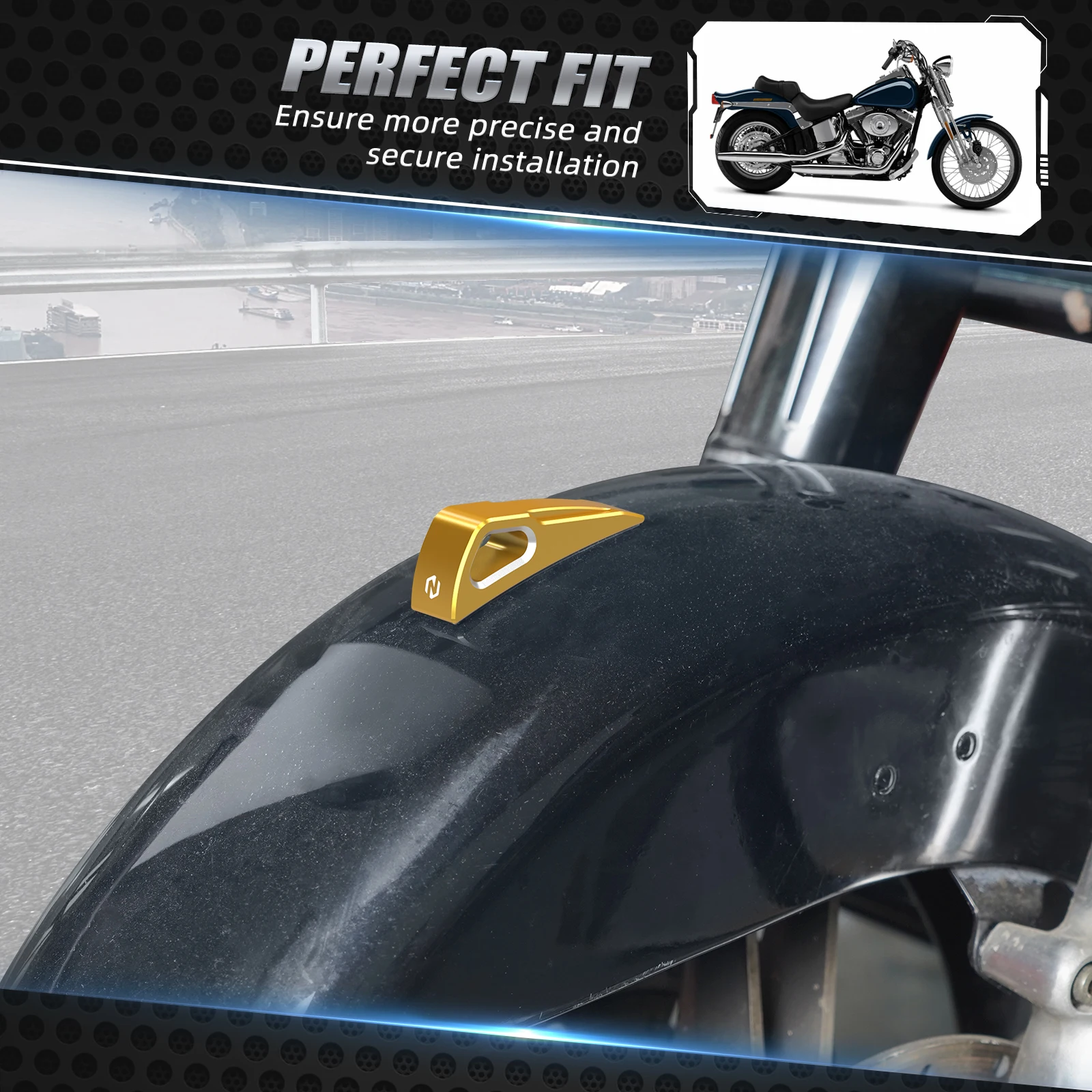 Фото Отделка переднего крыла мотоцикла, декоративное украшение для Harley Road Glide/Special Road Glide 3 ST Ultra CVO Road Glide Limited 2018-2024 №2