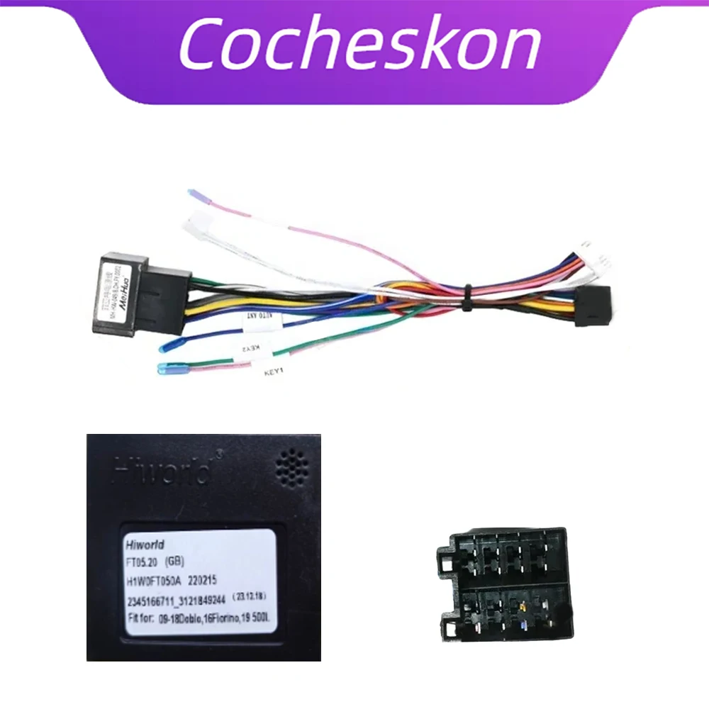 Автомобильный 16-контактный адаптер жгута проводов Canbus Box Decoder для Fiat 500 Fiorino Perla Strada Android радиокабель питания