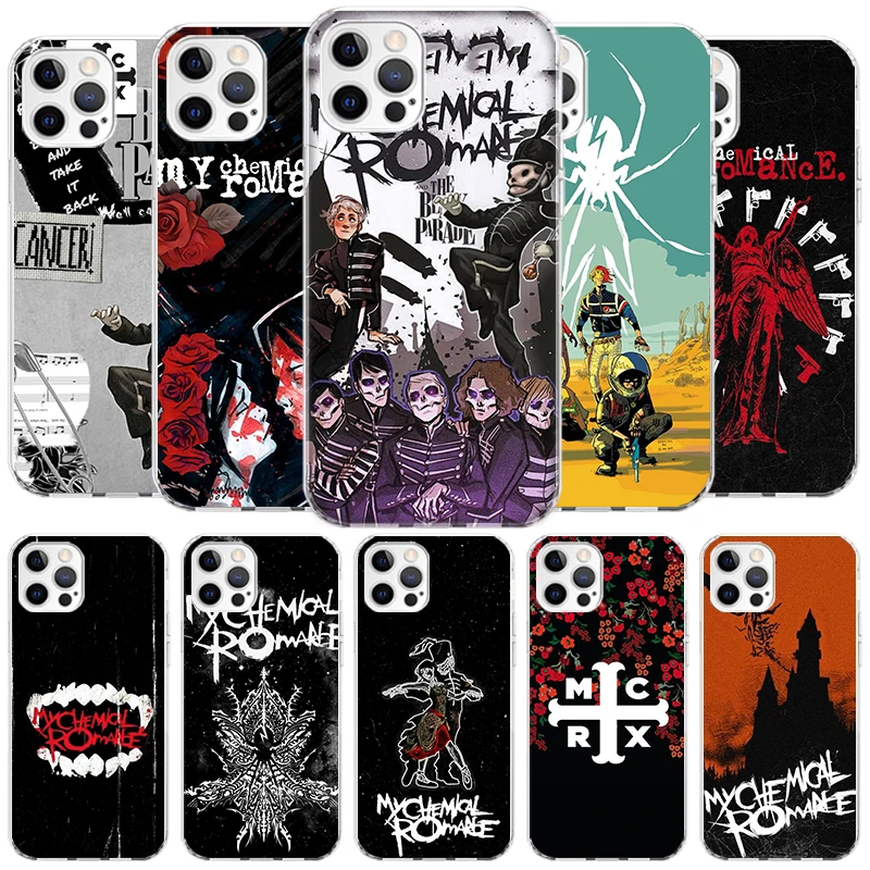 Чехол My Chemical Romance MCR для iPhone 16 17 Air 16E 15 14 Plus 13 Mini 12 11 Pro Max 7 8 SE 2020 Soft Fundas Shell