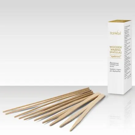 Italwax, Деревянные шпатели для воска Eyebrow, 50 шт.