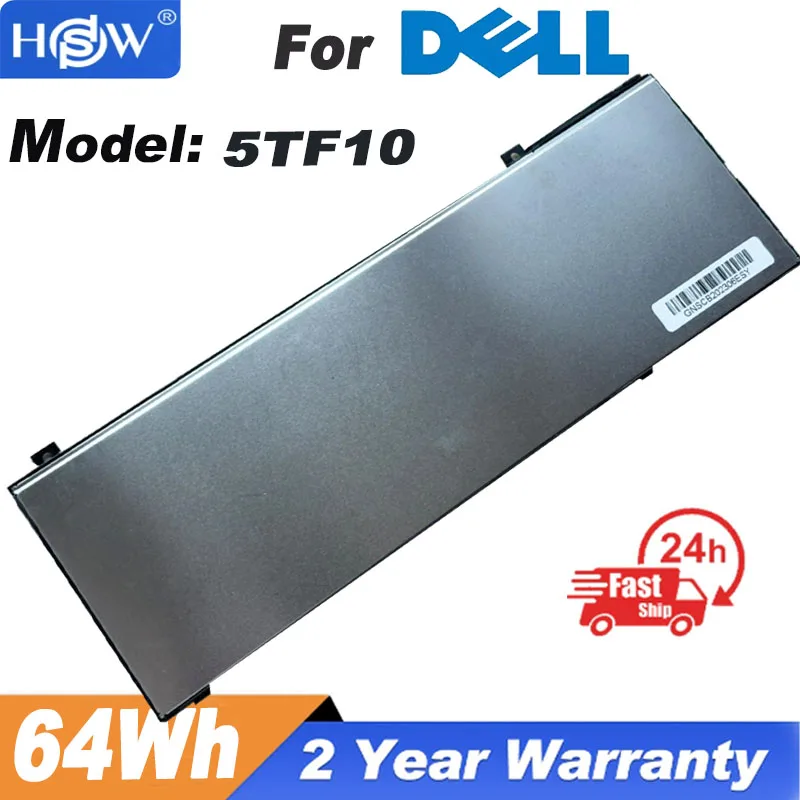 Новый 5TF10 NYFJH 7,6 V 64Wh 7M0T7 Оригинальный аккумулятор для ноутбука Dell Precision 7330 7530 Series