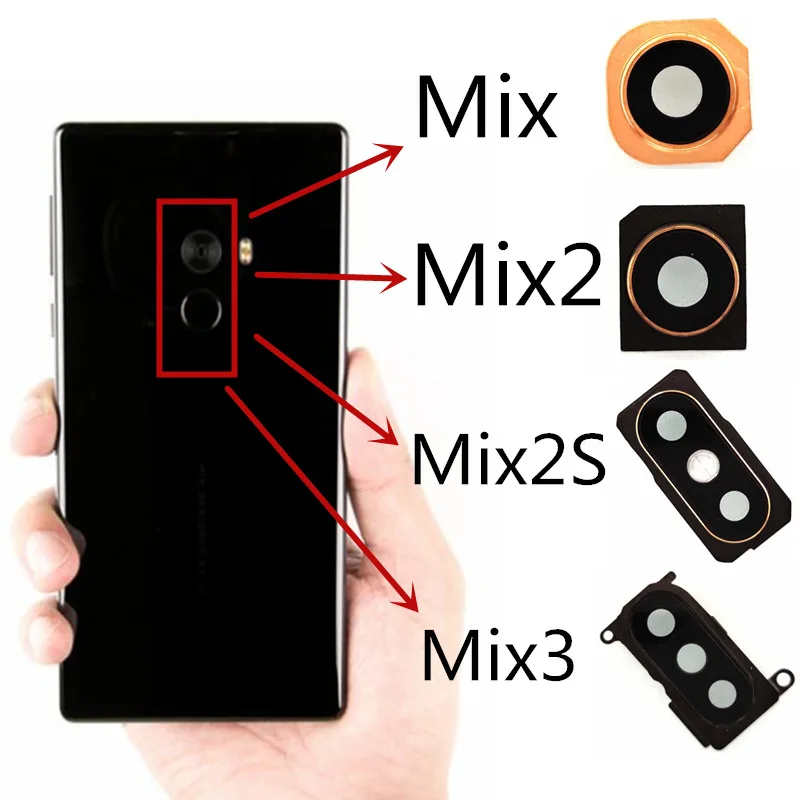 Для Xiaomi Mi Mix miX2 mix3 задняя камера стеклянный объектив с рамкой запасные части
