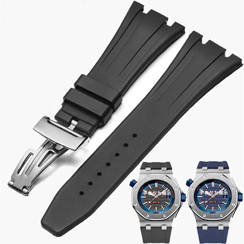 Силиконовый ремешок для часов AP Aibi 15400 Royal Oak Series, водонепроницаемый резиновый ремешок для часов с защитой от пота, мужские аксессуары 26 мм 27 мм