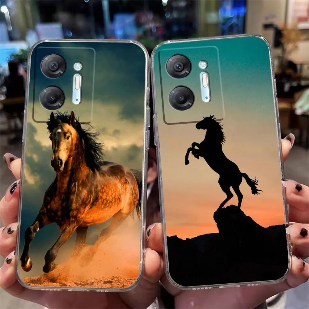 Прозрачная фотография для Infinix HOT 9 10 11 12 12i 20 20s 30 30i POVA 2 3 4 PRO PLAY Case Funda Capa Shell beautiful Animal Horse