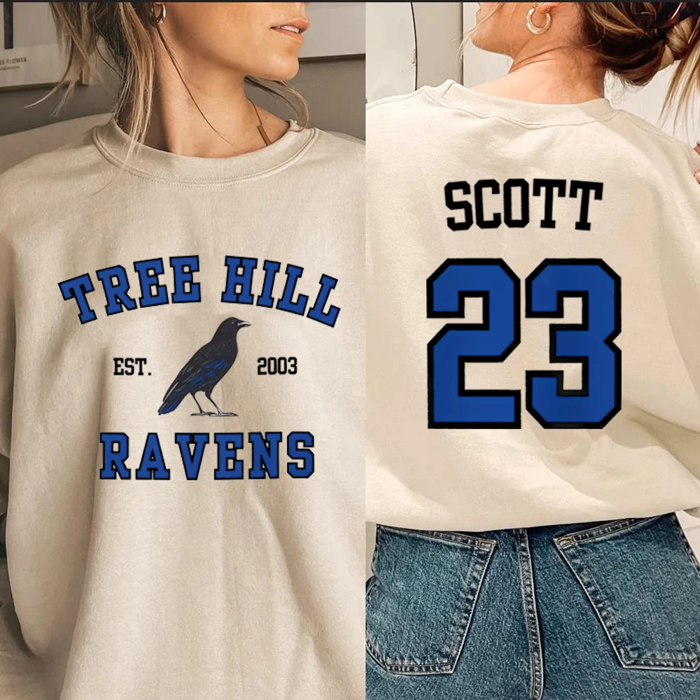 Толстовка One Tree Hill, рубашка с воронами и деревом, Натан Скотт 23, толстовка с капюшоном из Северной Каролины, Модные трикотажные свитшоты, ТВ-шоу, Лапка, Merch