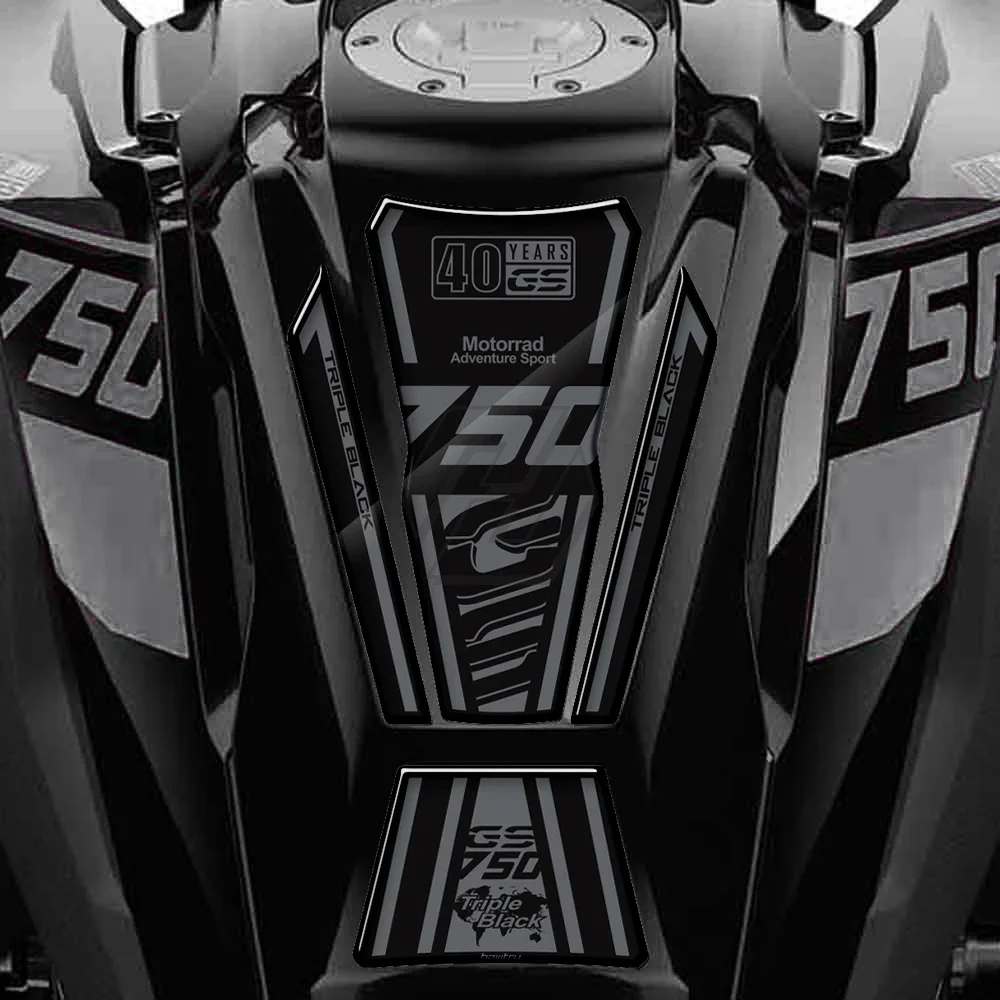 Для BMW Motorrad F750GS 40-летний тройной черный выпуск, 3D полимерная защита бензобака мотоцикла (art.: 3920ca44a9a20) - 3920ca44a9a20