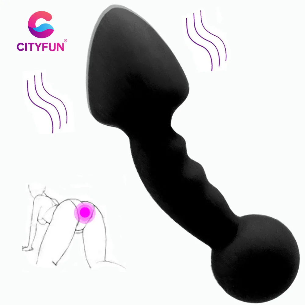 Силиконовая Анальная пробка CITYFUN, вибратор, вагинальный мастурбатор, портативный массажер, 10 режимов, флирт, игры для взрослых