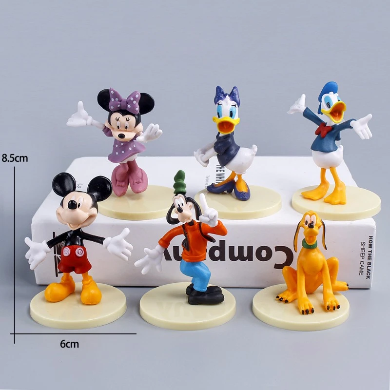 Фото Лидер продаж, 6 шт./компл., фигурки Disney с Микки Маусом, Минни Дональд Дак, ПВХ, украшения для торта, коллекция украшений, подарки для детей №2