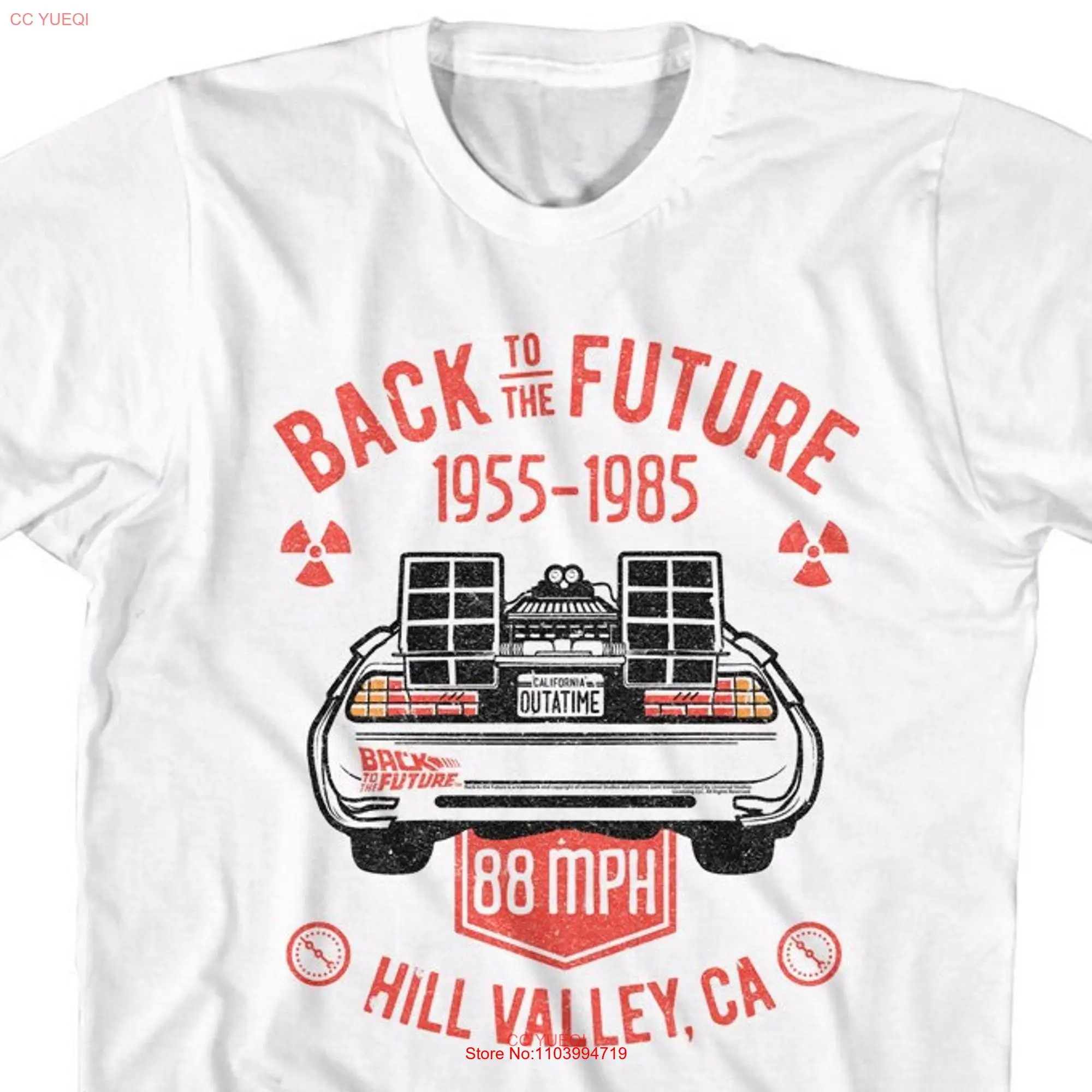 Назад в будущее 1955 1985 Hill Valley CA взрослая белая футболка с длинным или коротким рукавом