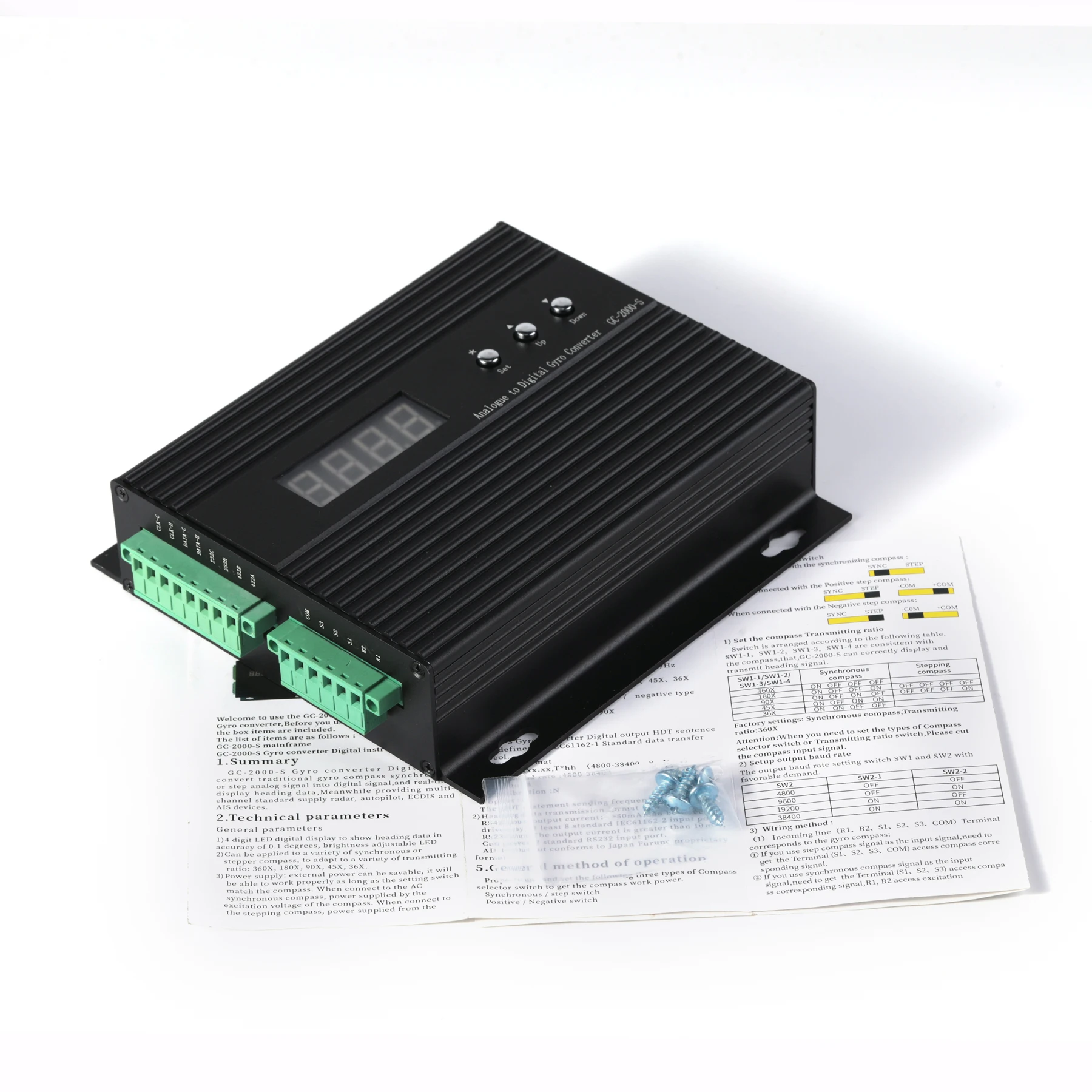 Matsutec GC-2000 Гироскопический преобразователь NMEA0183 Цифровой с дисплеем/конвертер с гироскопом NMEA0183 Цифровой сигнал