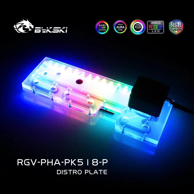 Фото Bykski RGV-PHA-PK518-P Distro Plate для PHANTEKS PK518 чехол, дефлектор водяной платы с циклом водяного охлаждения 12 В/5 В RGB SYNC №2