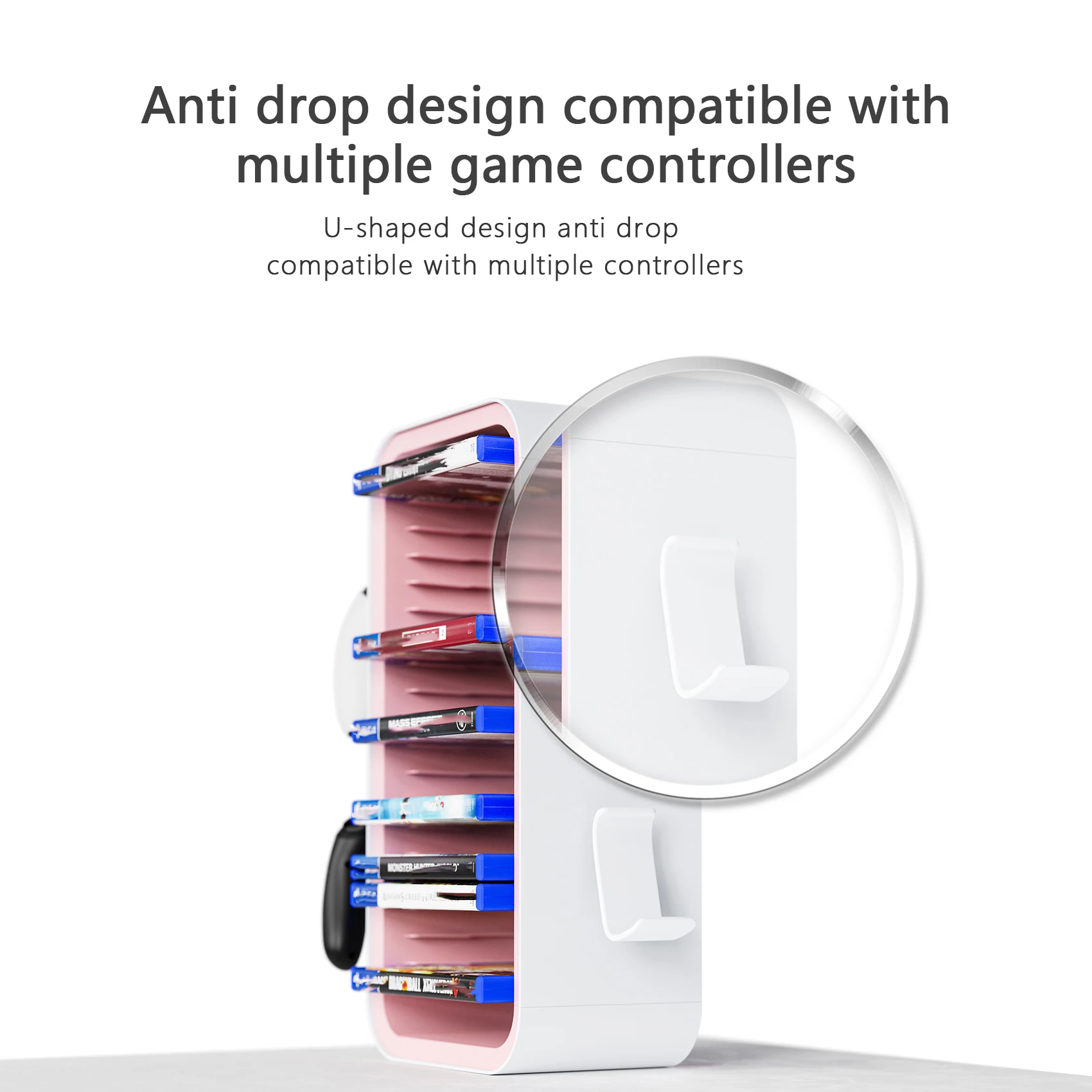 Фото LinYuvo Game Storage Tower — универсальный органайзер для видеоигр для PS4, PS5, Xbox, Switch и Blu-Ray — вмещает 18 дисков №2